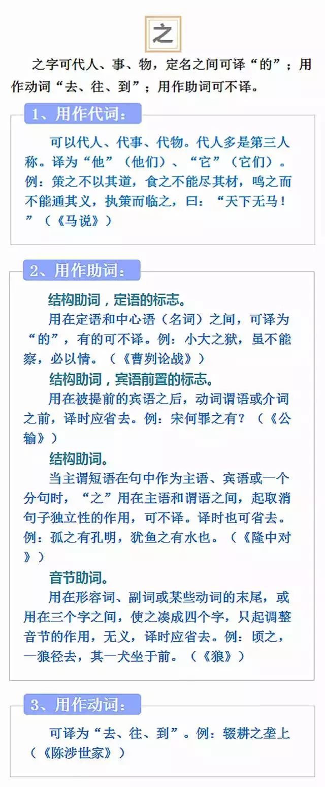 之、其、以、于、而 這些文言文虛詞到底怎么用